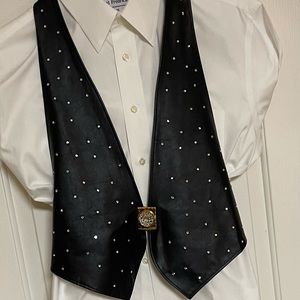 ‘Diamond’ studded 100% leather vest